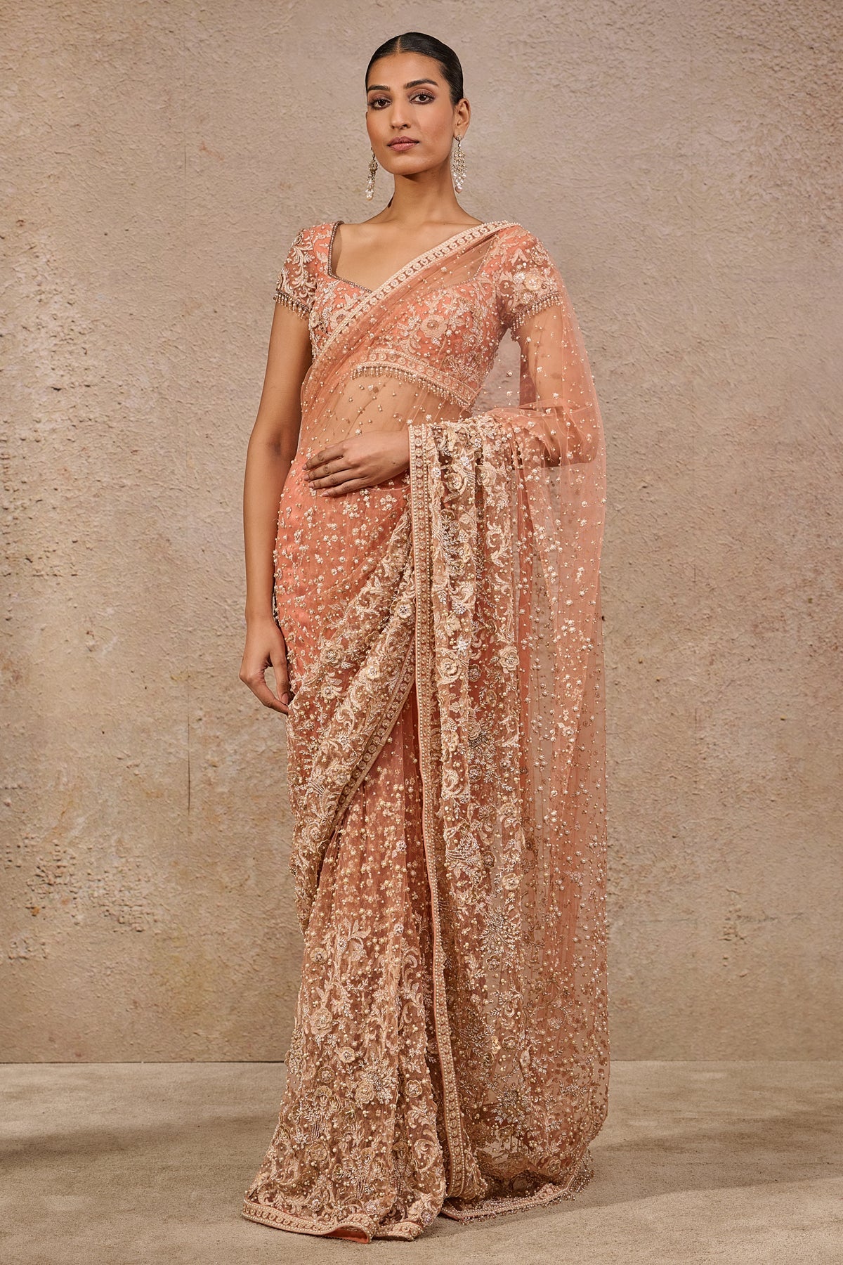 Languid Summer Resham Embroidered Floral Saree - Only Saree