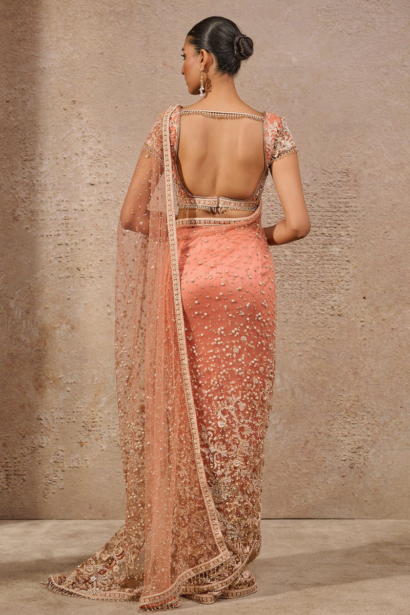 Resham-embroidered floral saree