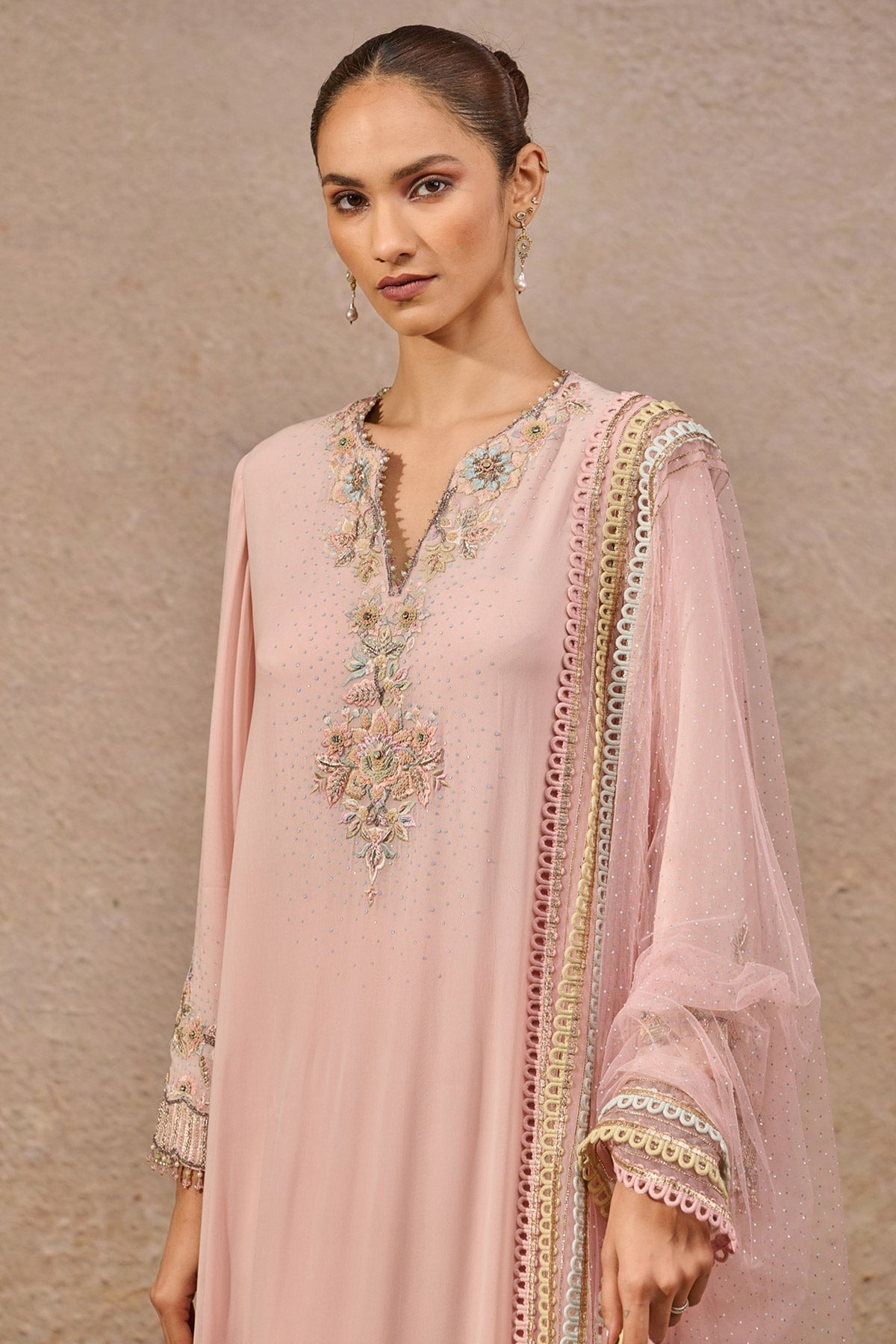 Languid Summer Floral Embroidered Suit Set