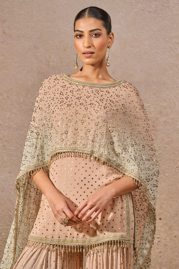 Mukaish Draped Sharara Set