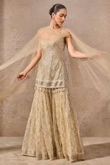 Crystal Draped Sharara Set