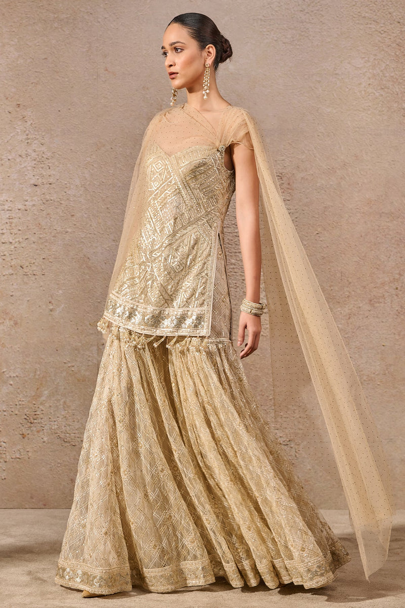 Crystal Draped Sharara Set