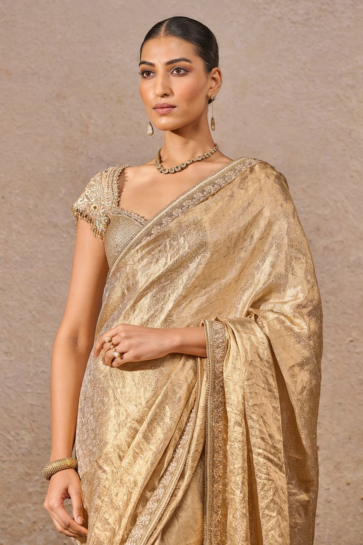 Languid Summer Embellished Tissue Saree
