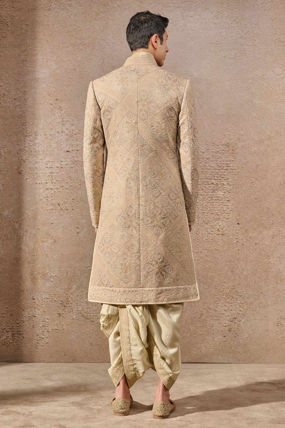Languid Summer Multicolor Thread Embroidery Sherwani - Only Sherwani