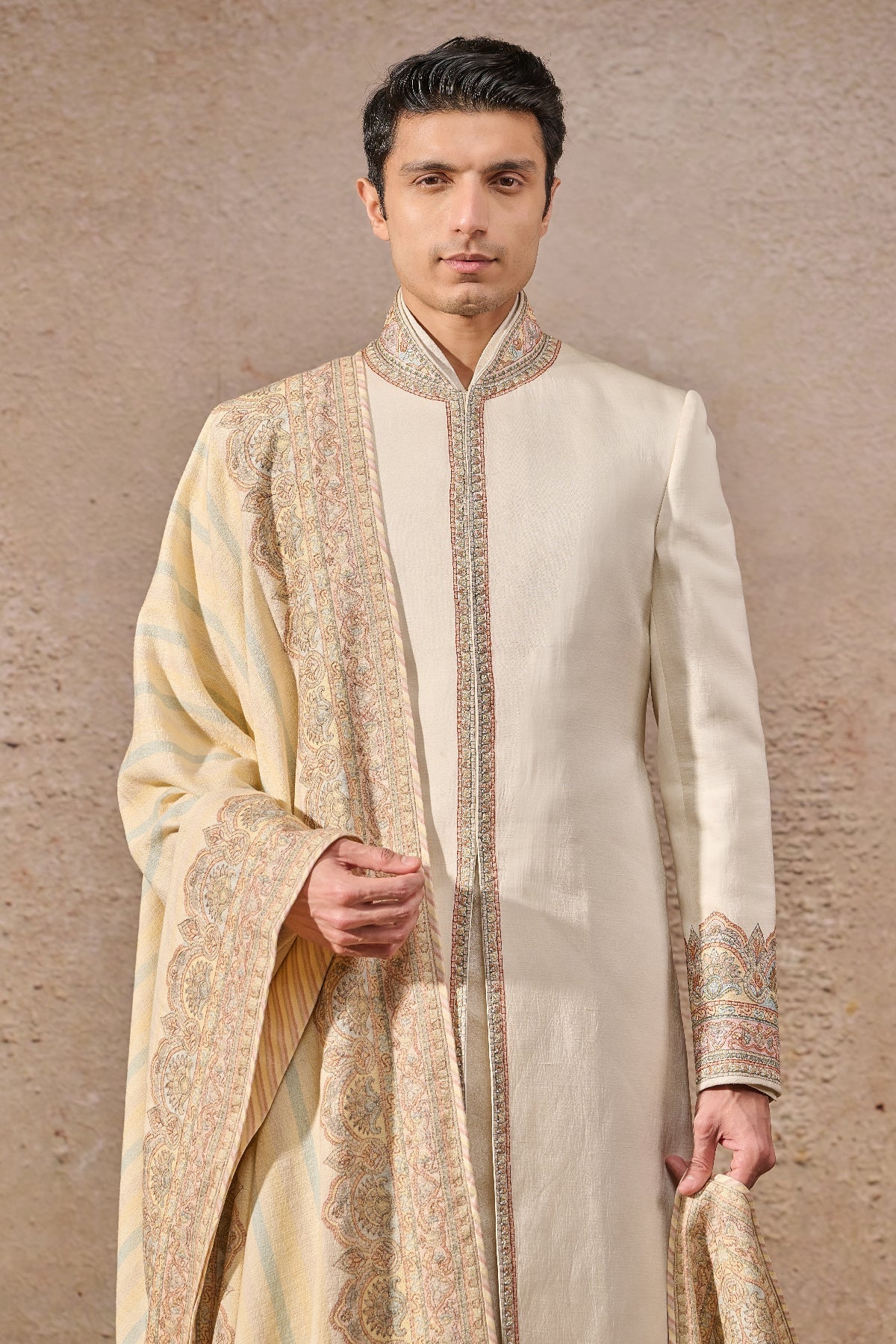 Languid Summer Classic Thread Work Embroidered Sherwani