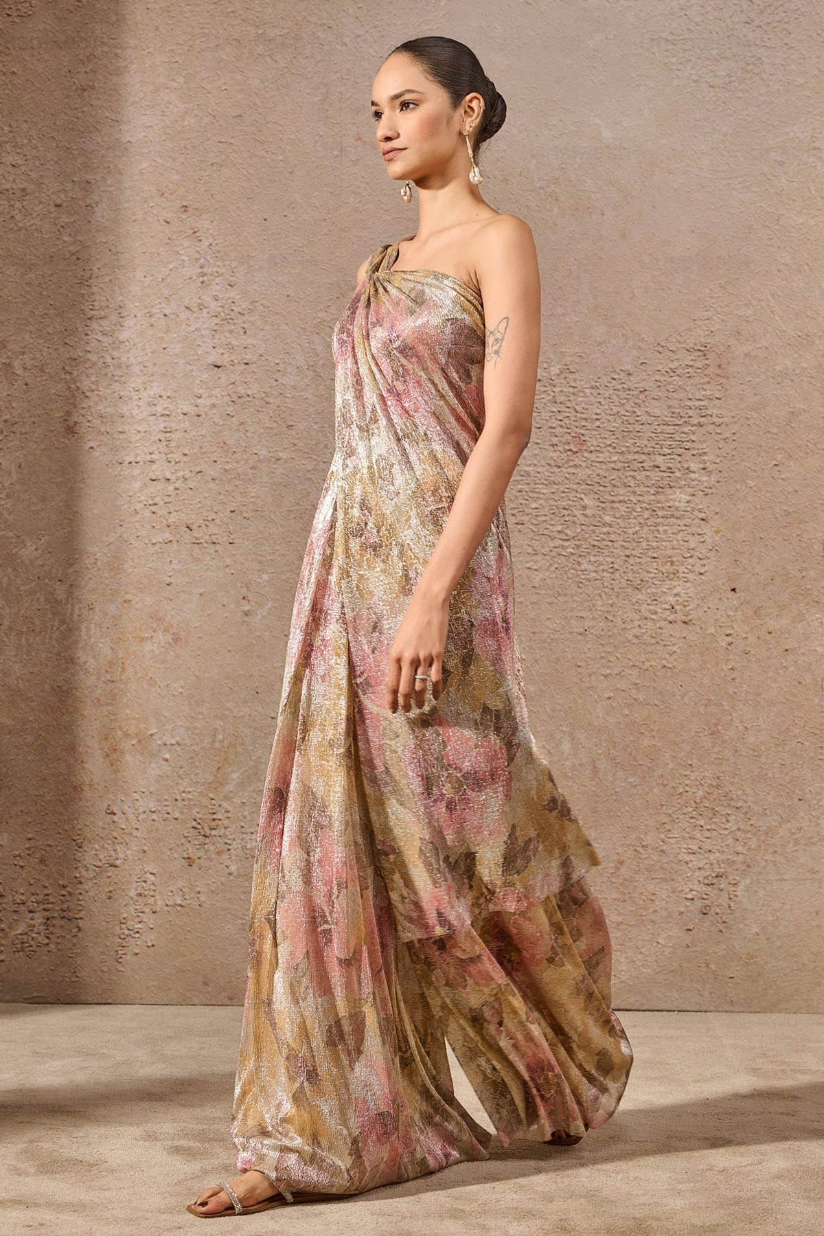 Languid Summer One Shoulder Draped Jumpsuit