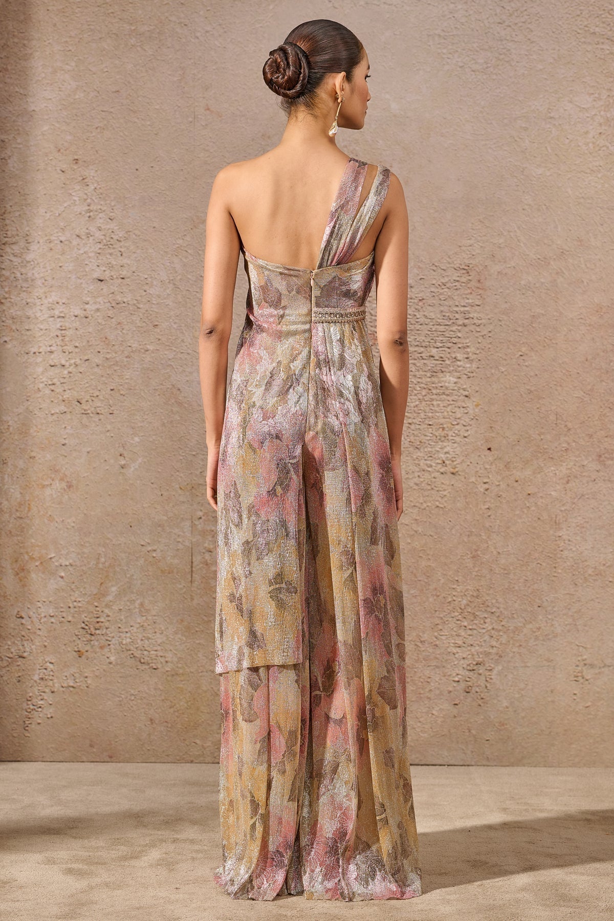 Languid Summer One Shoulder Draped Jumpsuit