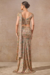 Printed Off-Shoulder Concept Saree