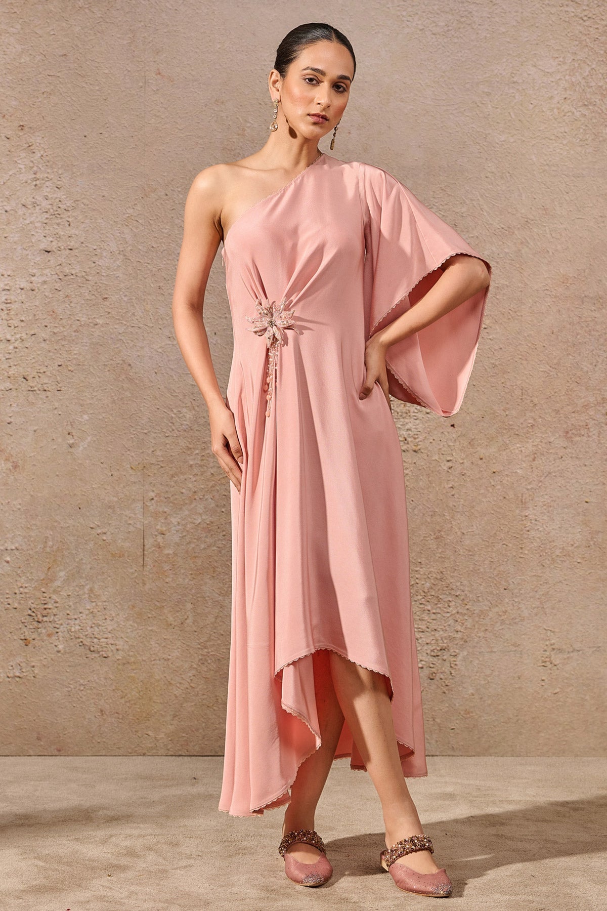 Languid Summer One Shoulder Draped Dress