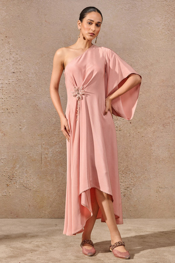 One Shoulder Draped Dress