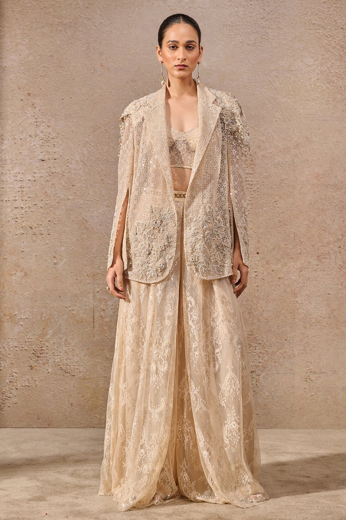 Languid Summer Hand Embroidered Sheer Jacket Co Ord Set - Only Jacket