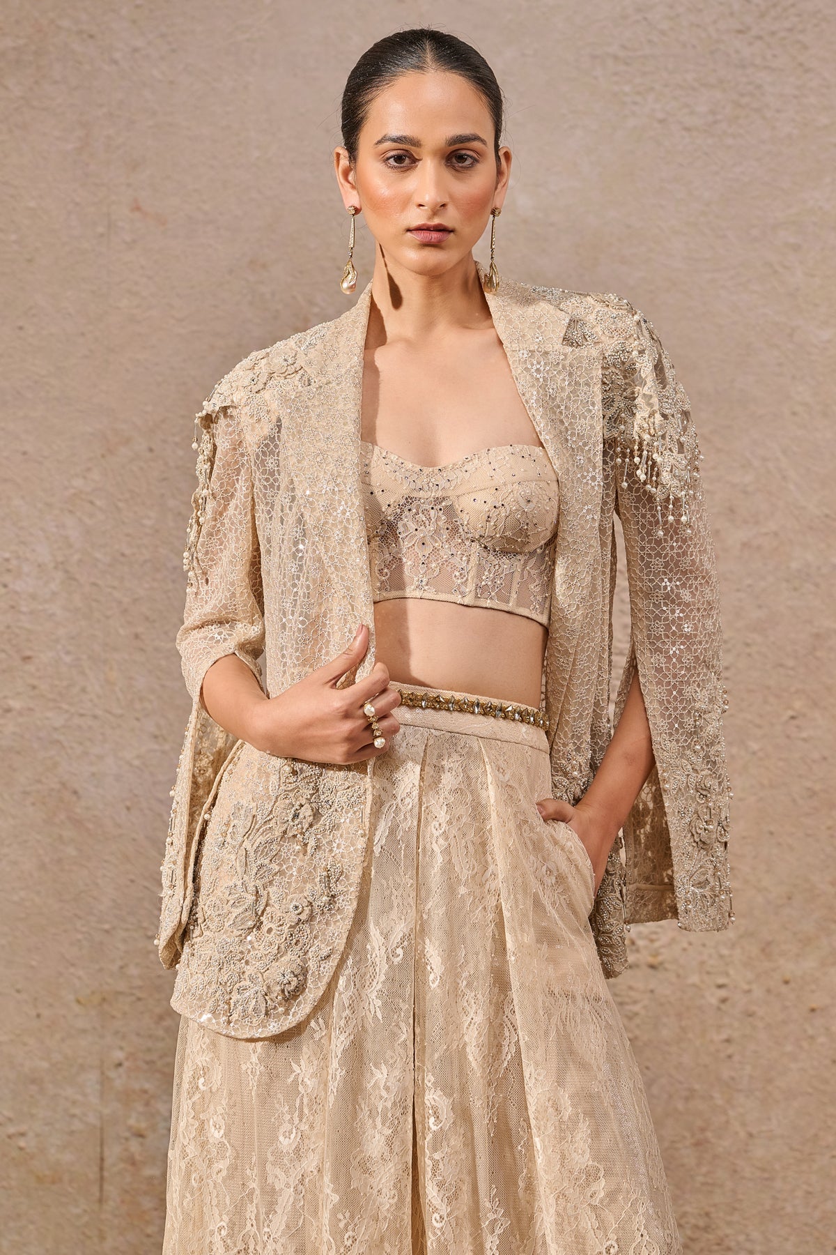 Languid Summer Hand Embroidered Sheer Jacket Co Ord Set - Only Jacket