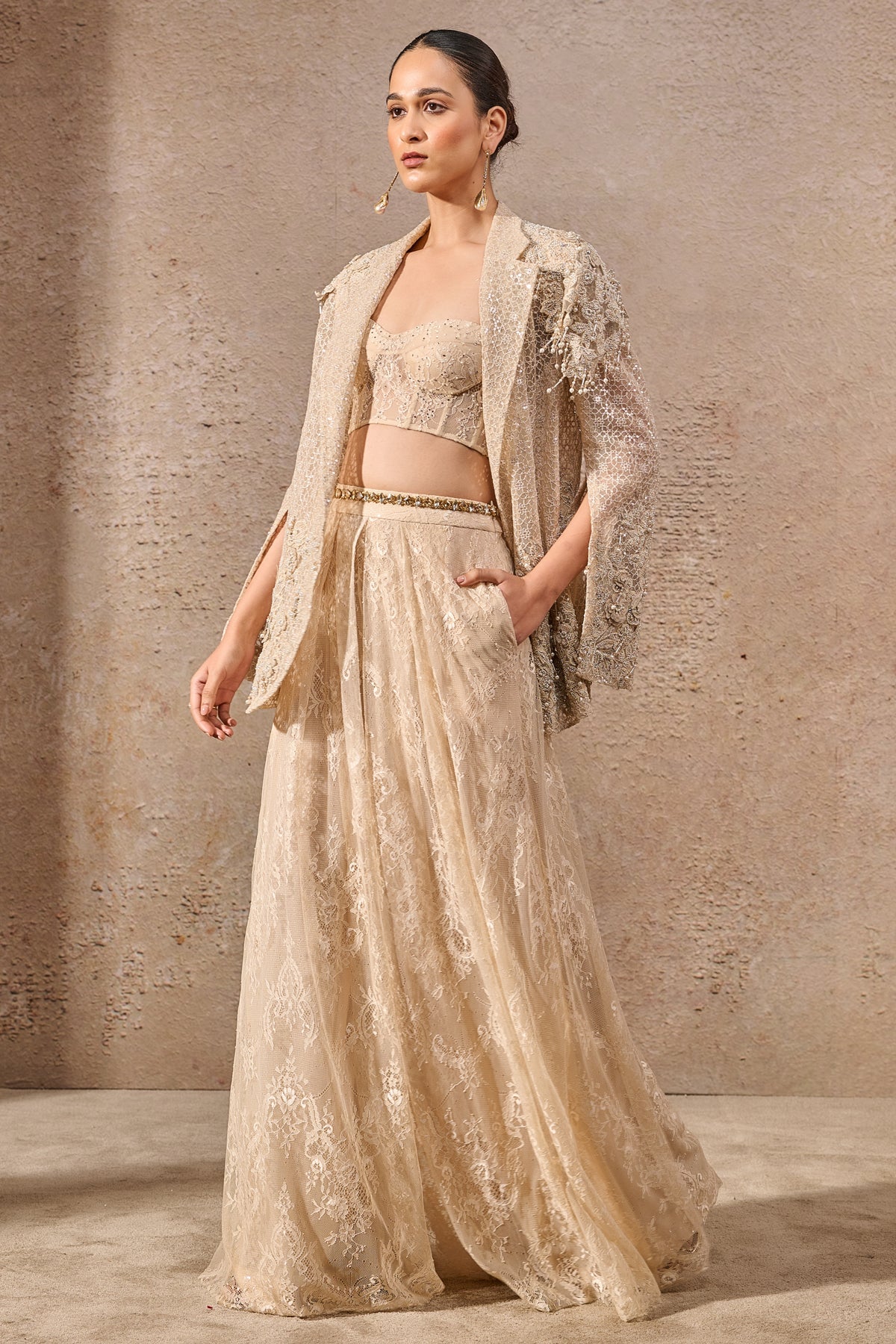 Languid Summer Hand Embroidered Sheer Jacket Co Ord Set - Only Jacket