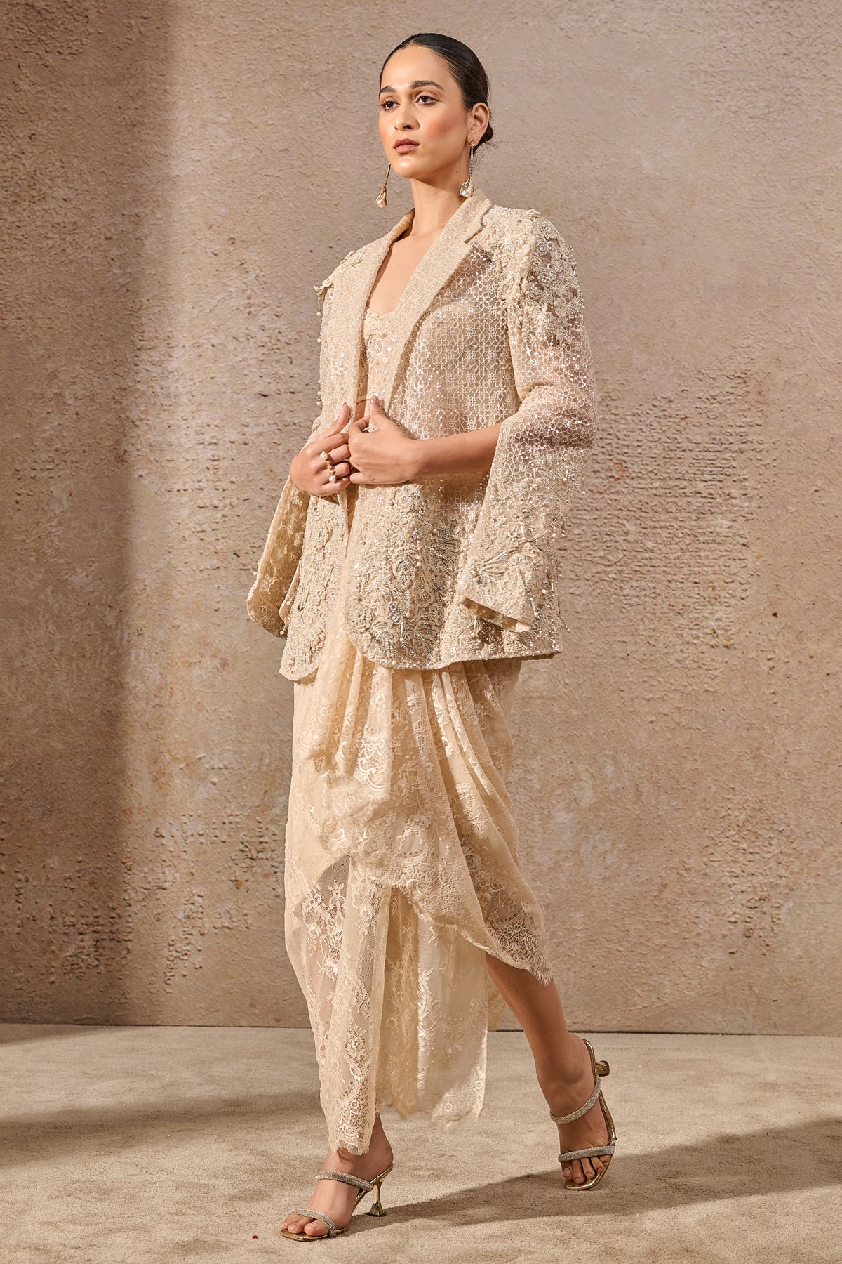 Languid Summer Hand Embroidered Sheer Jacket Co Ord Set - Only Jacket