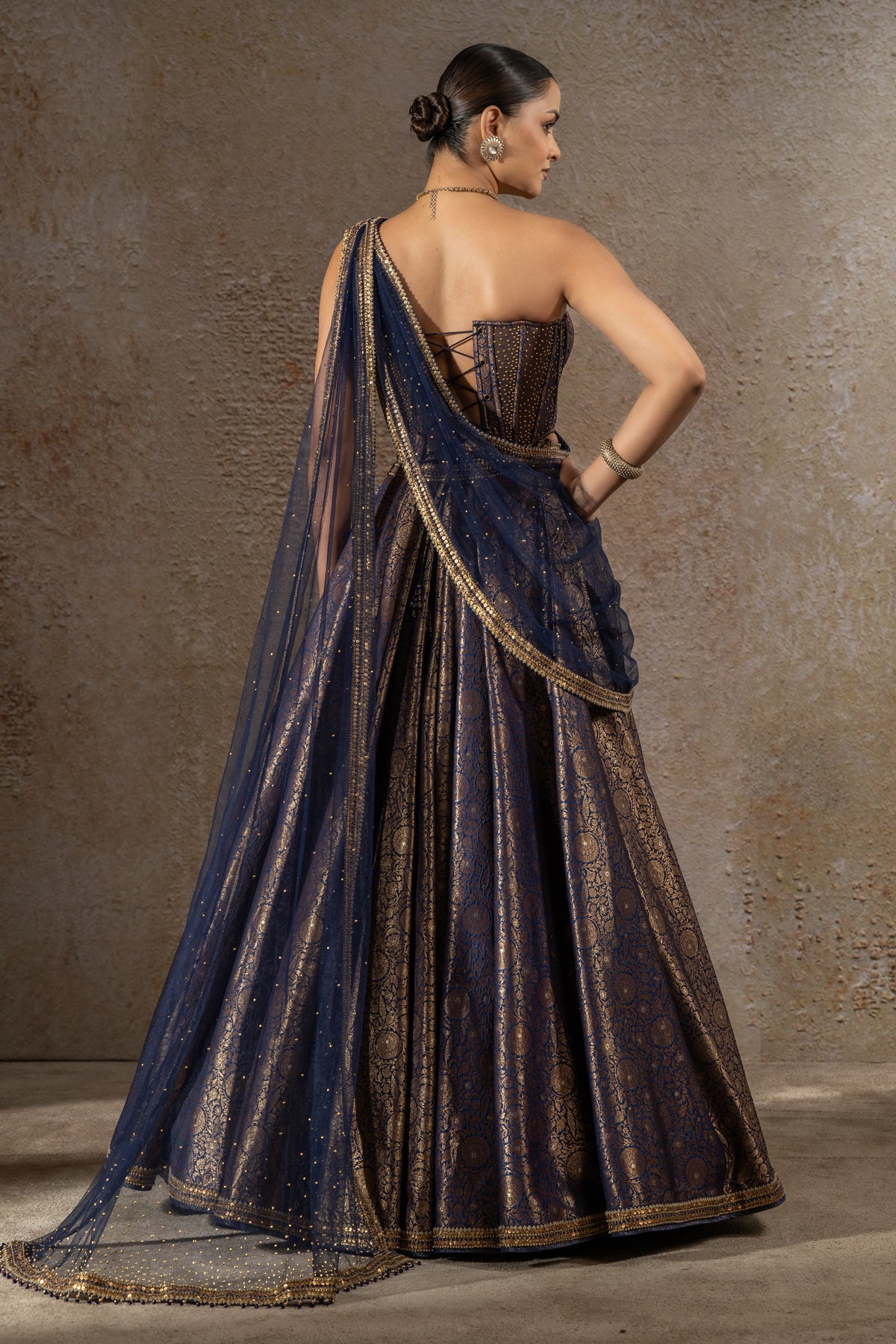 Brocade Lehenga & Corset Set