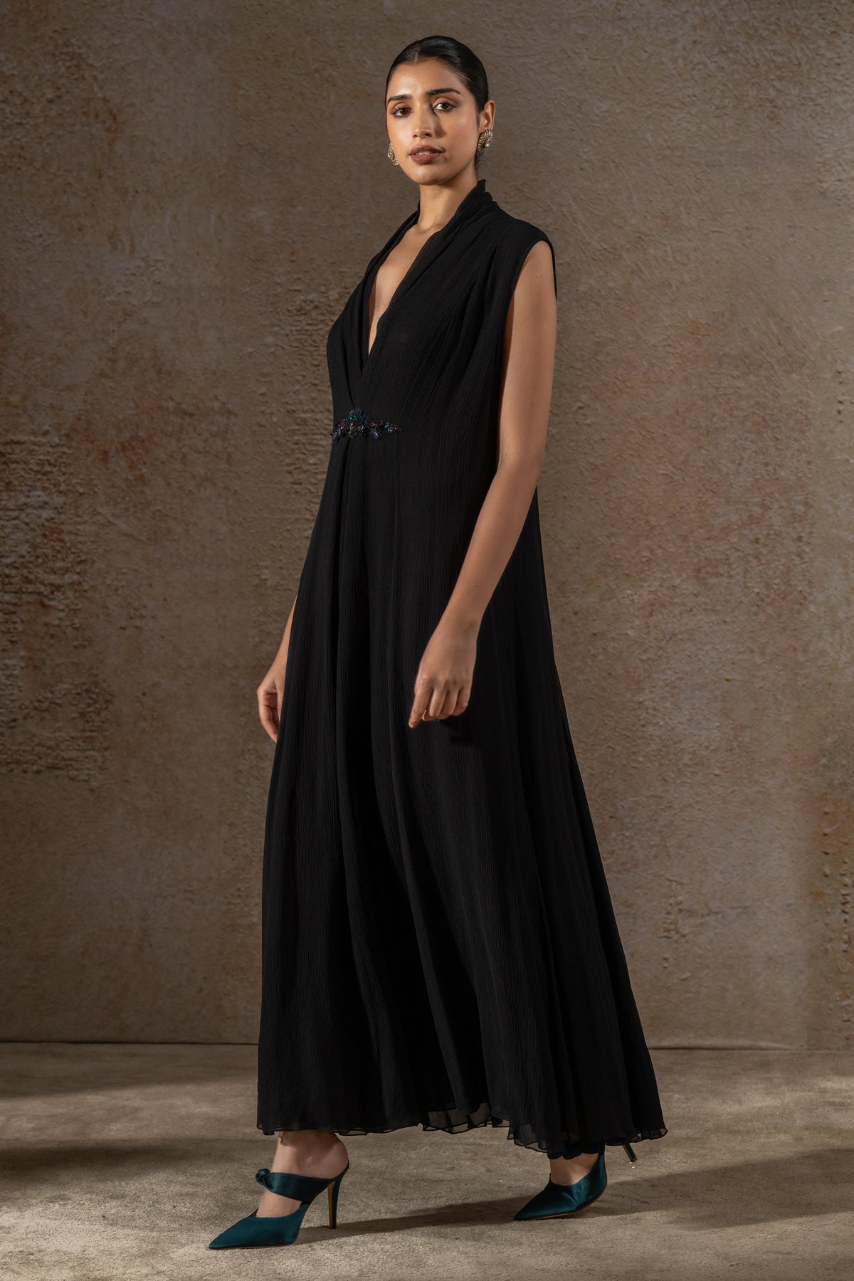 Mosaic Sequin Jacket with Draped Dress