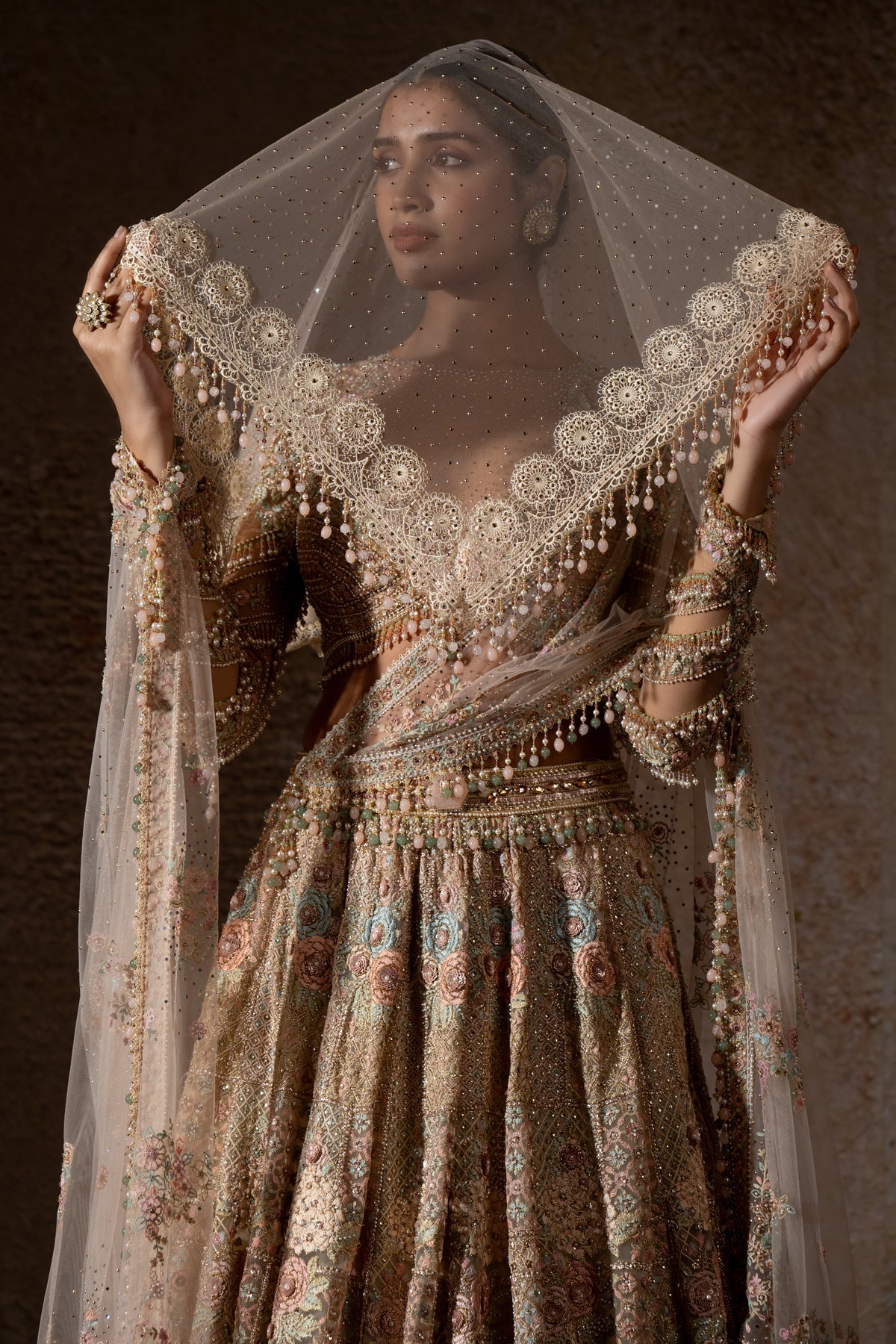 Hand Embroidered Floral Lehenga Set with Dupatta