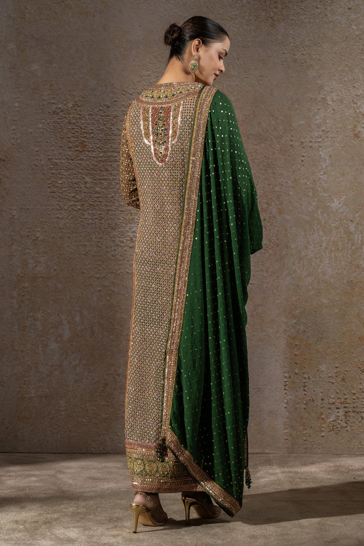 Navratna Bejewelled Kurta Churidar Set