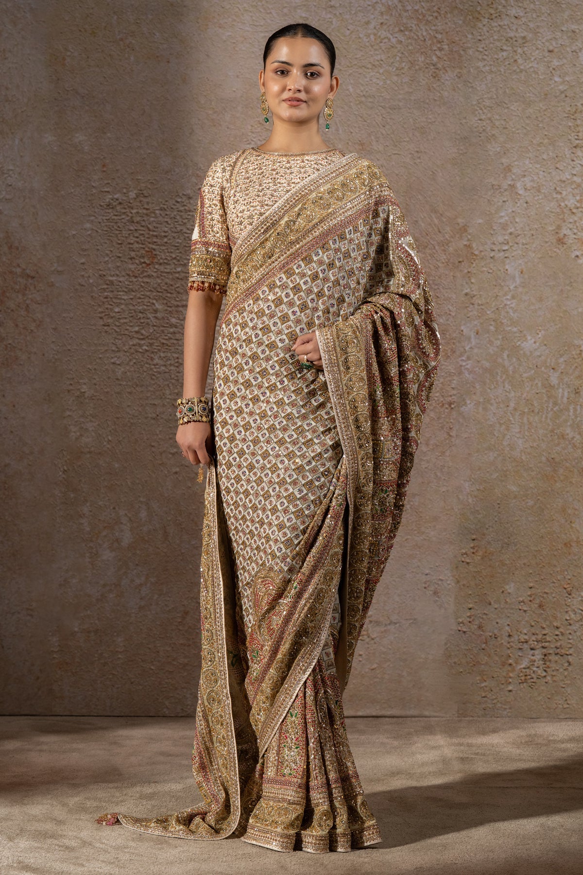 Timeless Navratna Bejewelled Saree