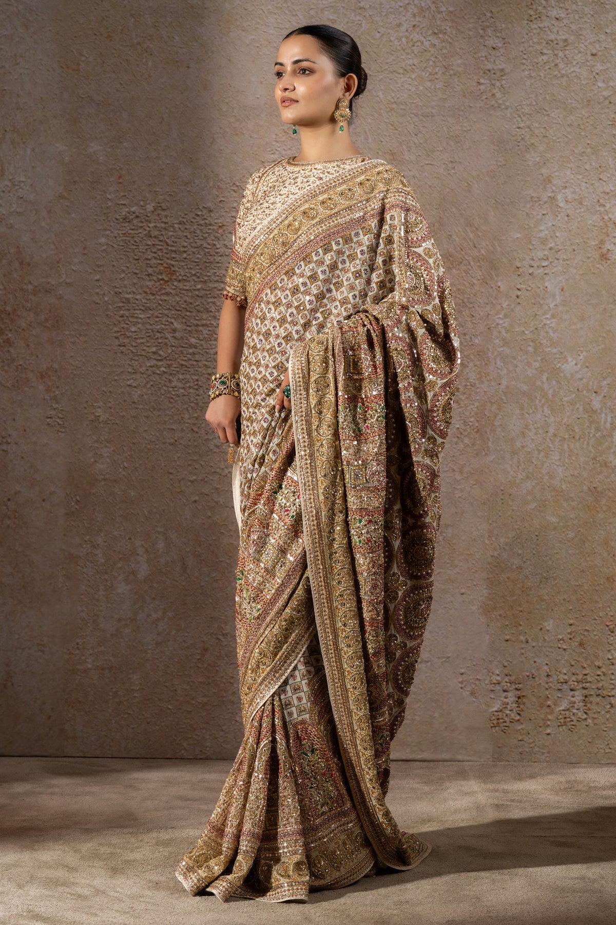 Timeless Navratna Bejewelled Saree