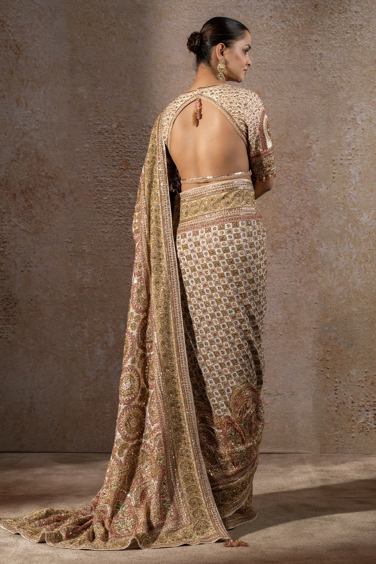 Timeless Navratna Bejewelled Saree - Only Saree