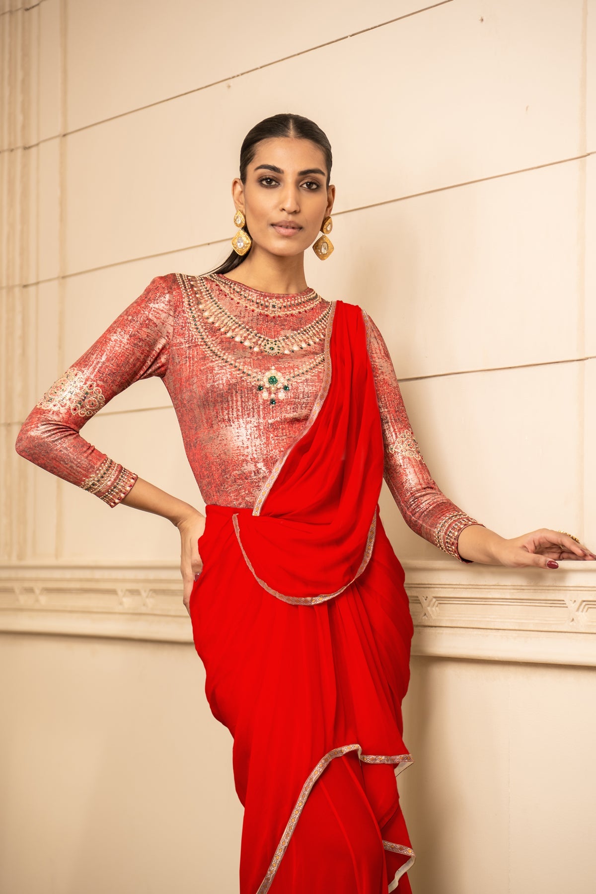 Concept Saree And Bodysuit