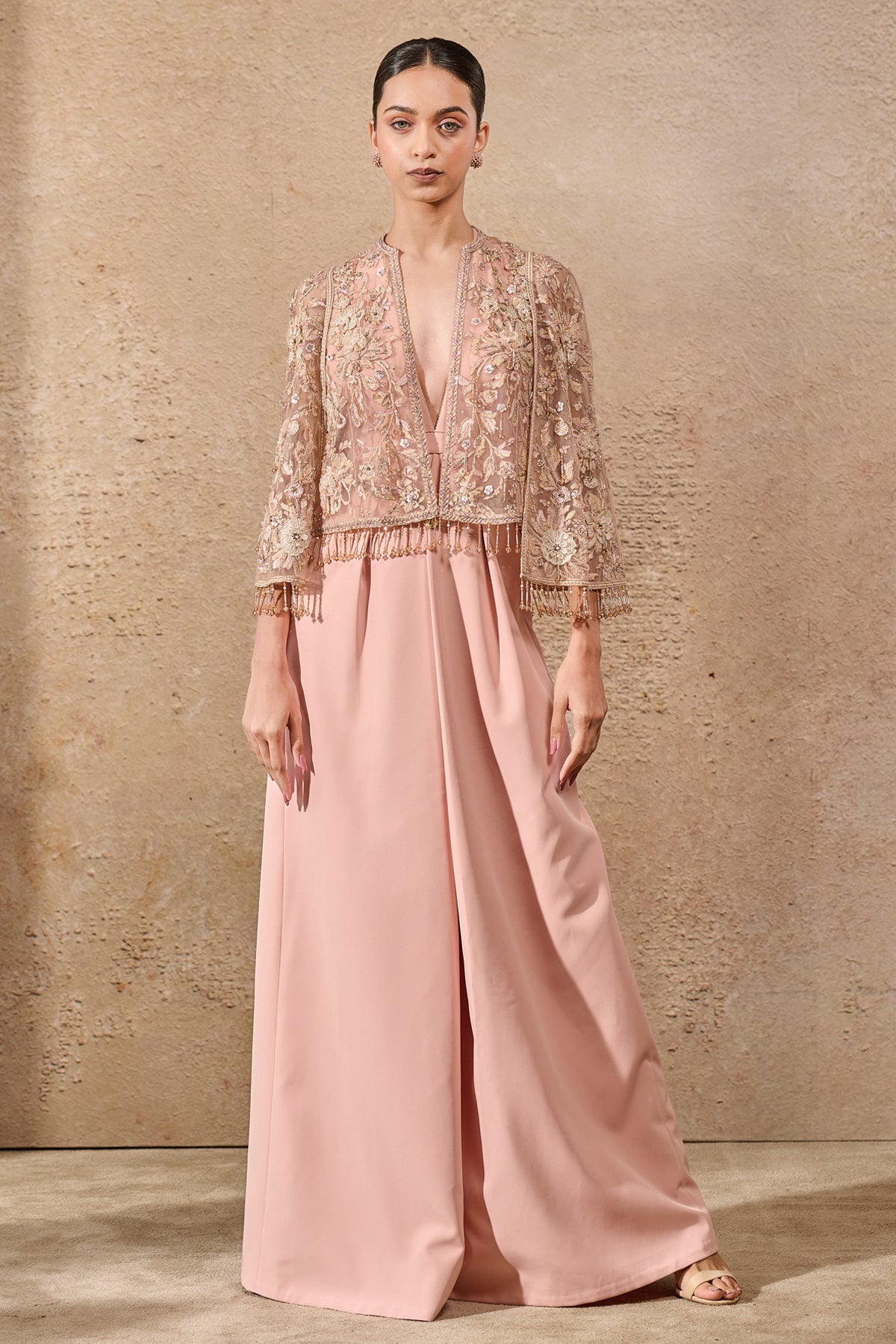 Languid Summer Hand Embroidered Floral Cape