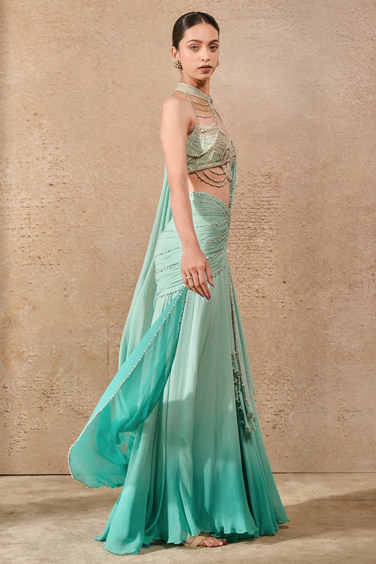 Languid Summer Ombre Pearl Concept Saree