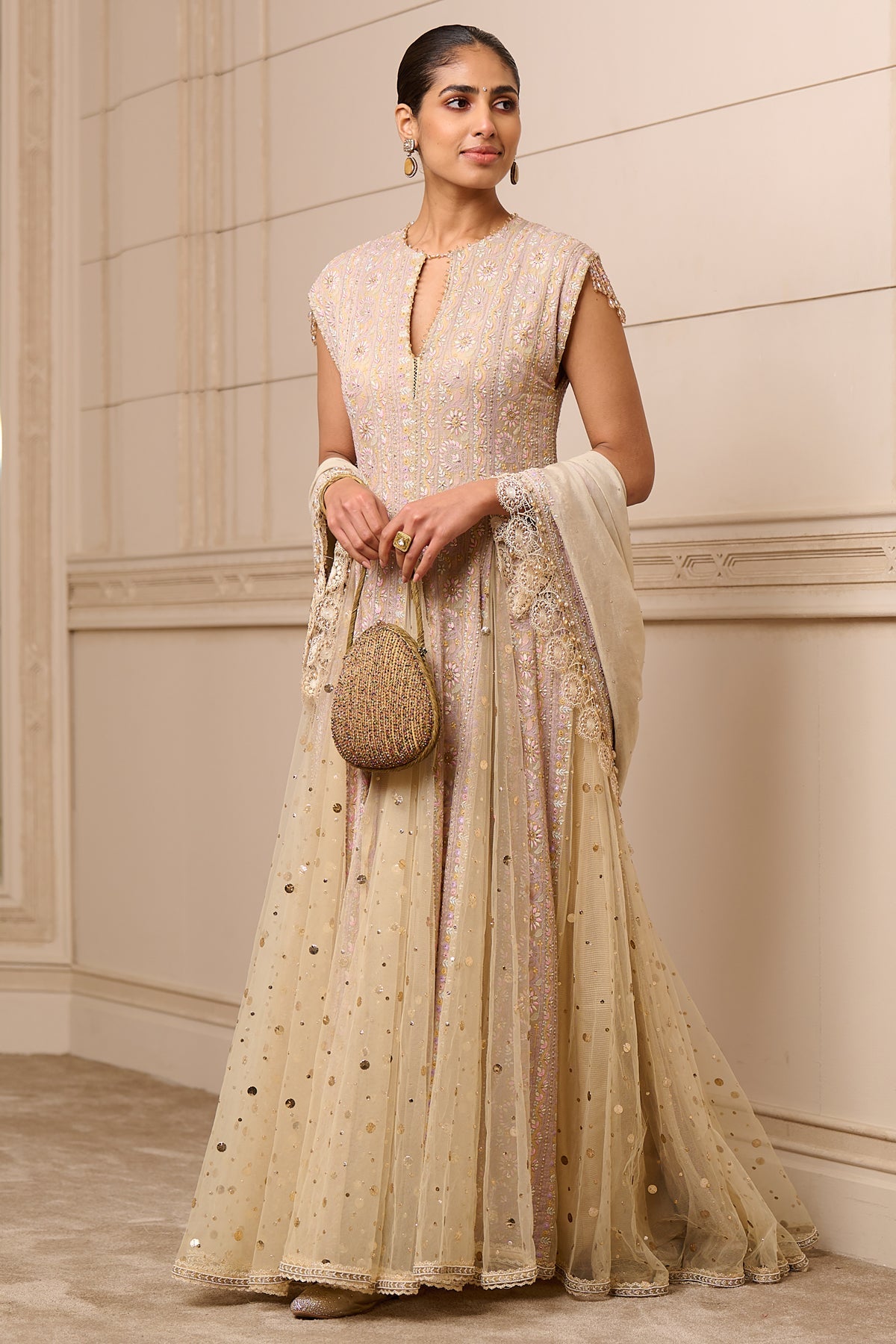 Anarkali, Churidar, And Scarf