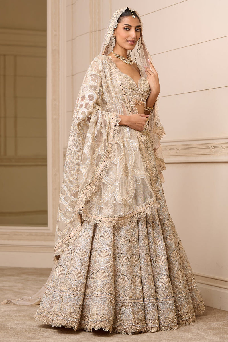 Lehenga, Blouse, Dupatta, and Veil
