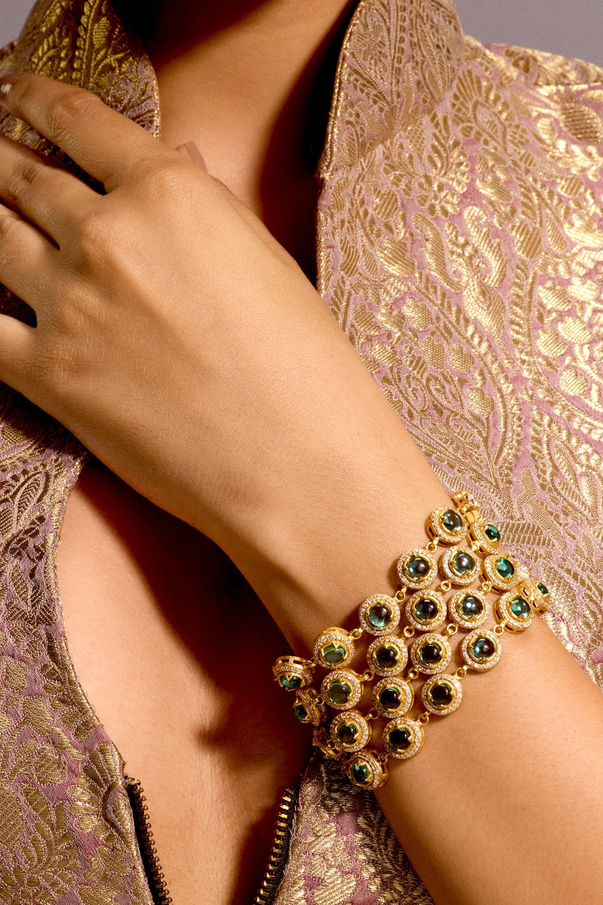 Multi Layered Emerald Bracelet