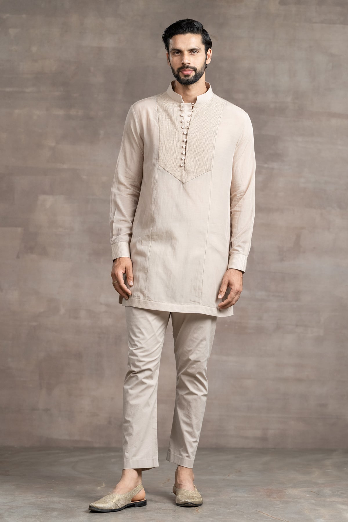 Short Kurta Paired With Matching Aligarhi Pants