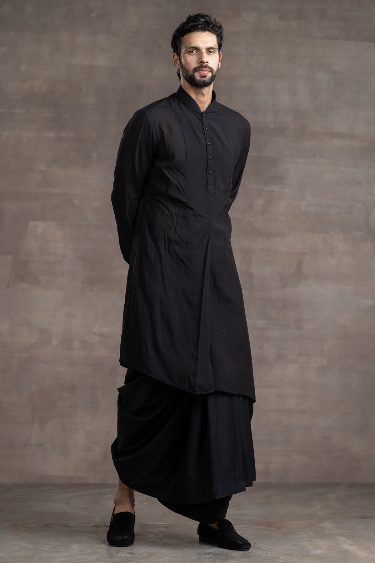 Kurta Paired With Black Dhoti Pants