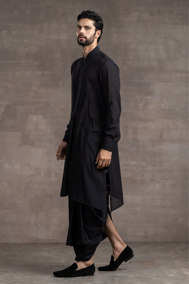 kurta paired with black dhoti pants