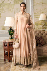 Chikan Anarkali, Churidar, And Dupatta