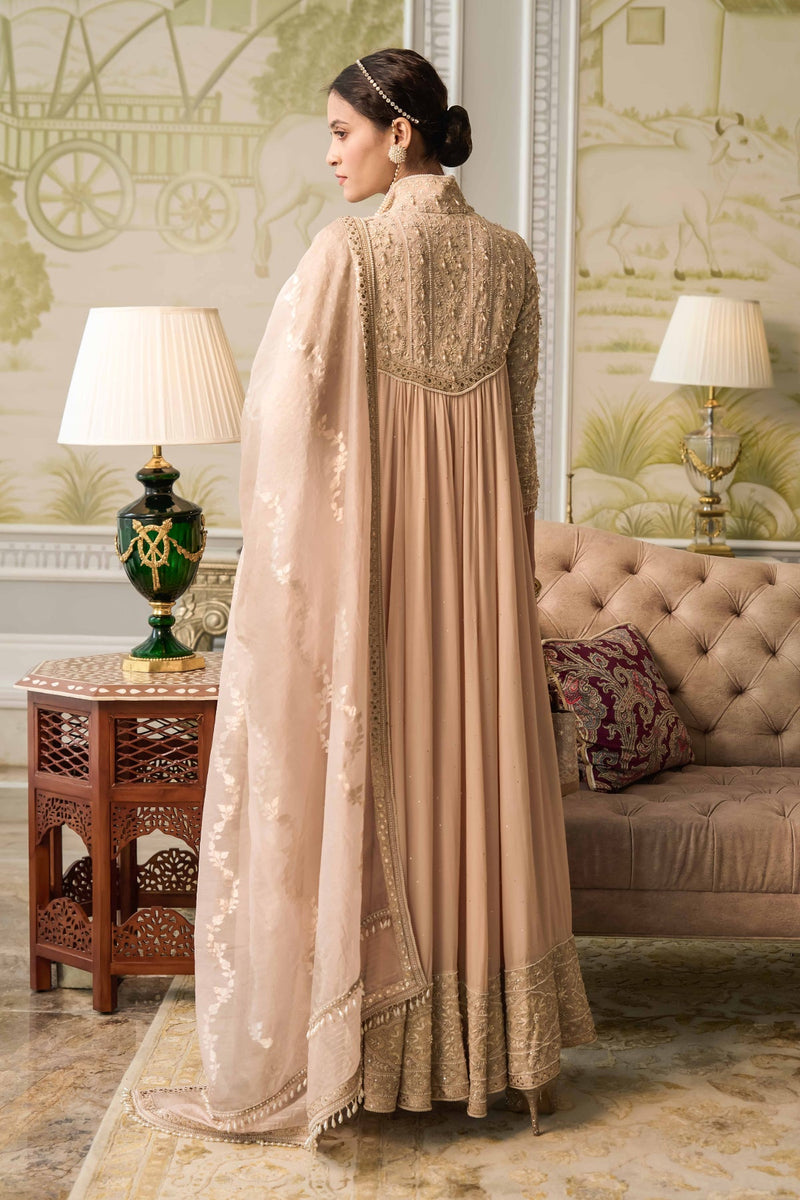 Chikan Anarkali, Churidar, And Dupatta