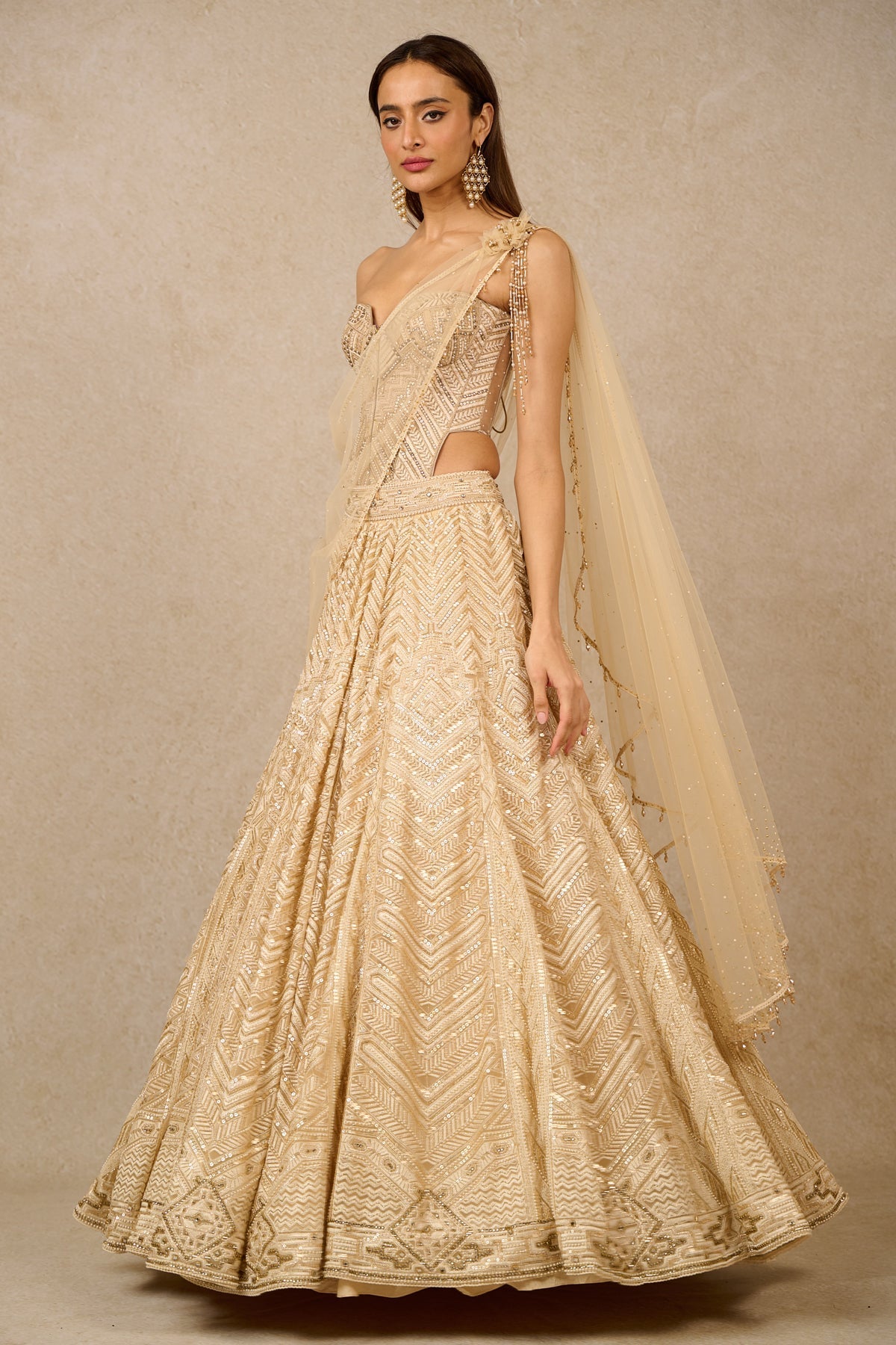 Lehenga Corset Drape-only lehenga
