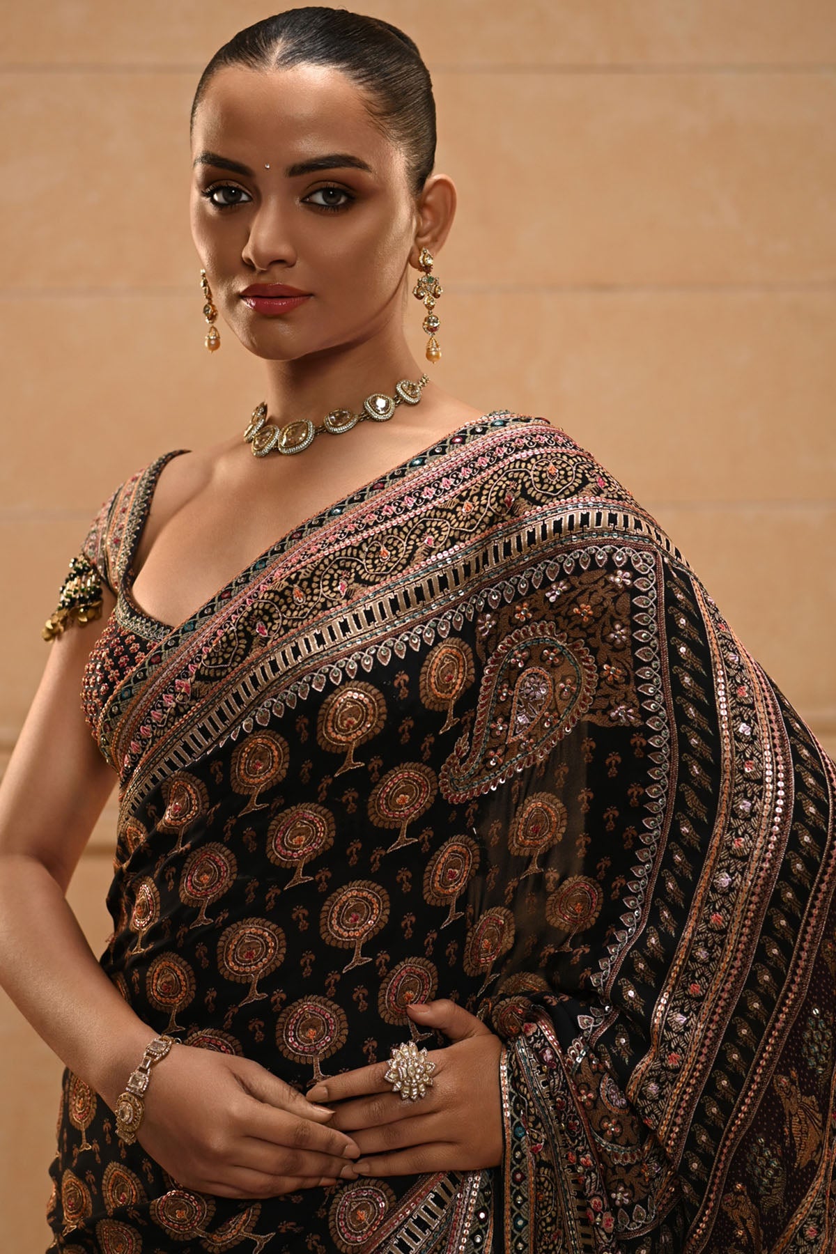 Kashida Embroidered Saree