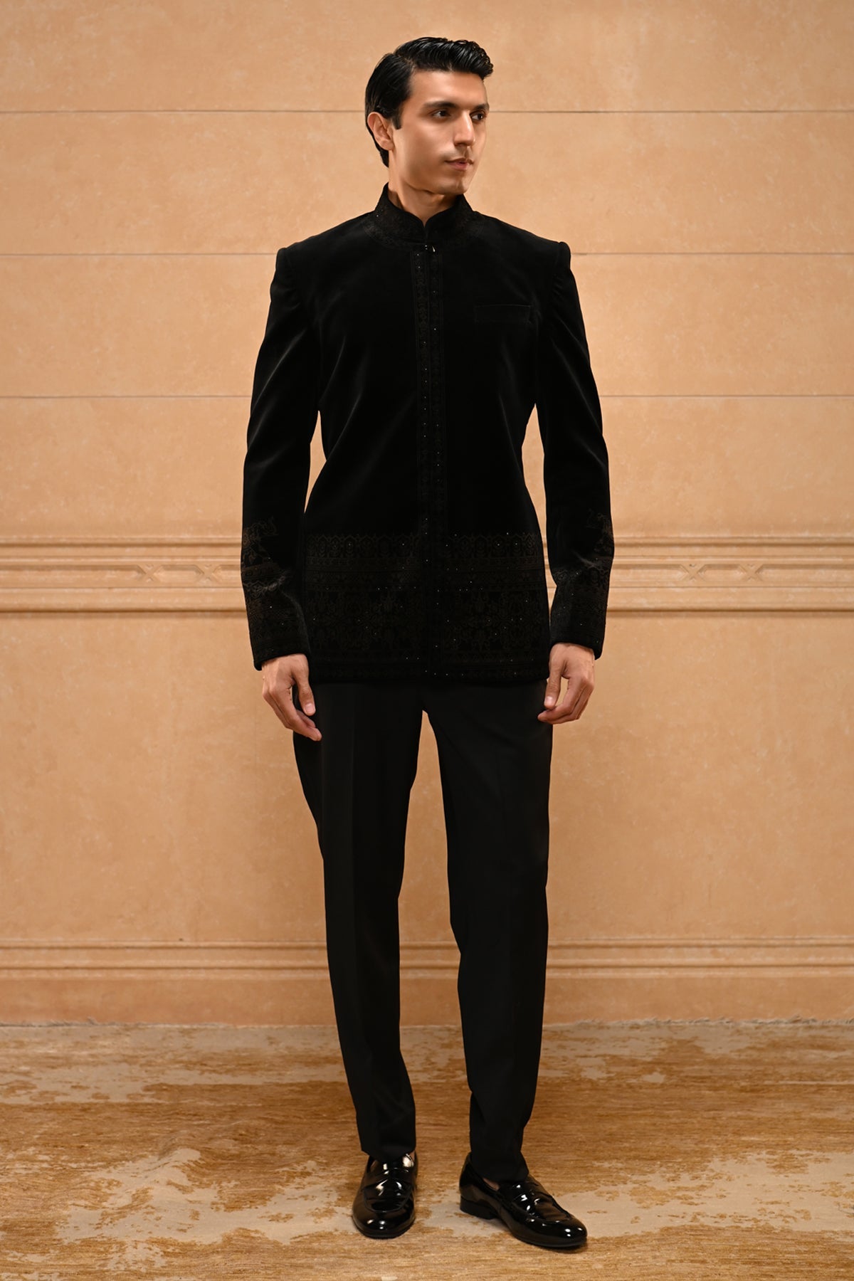 Classic Velvet Bandhgala Set
