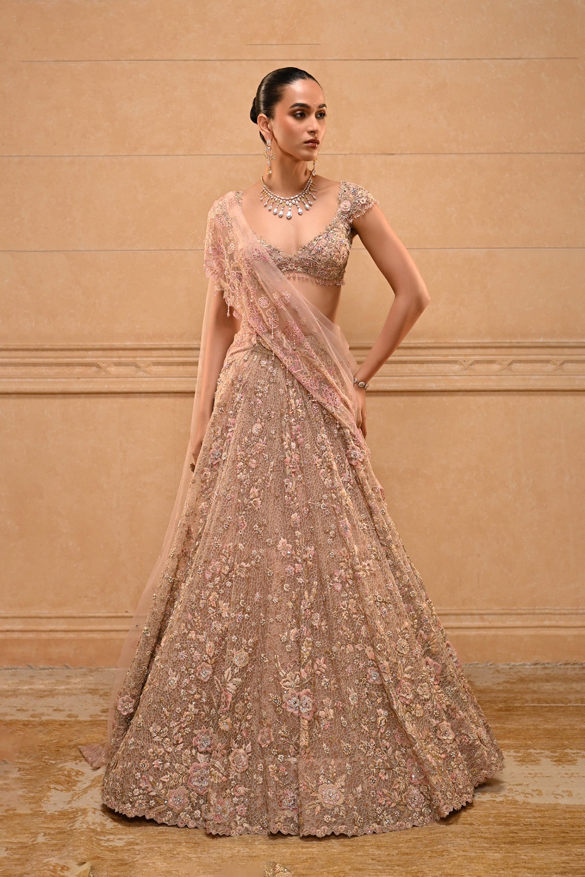 Rococo Floral Embroidered Lehenga