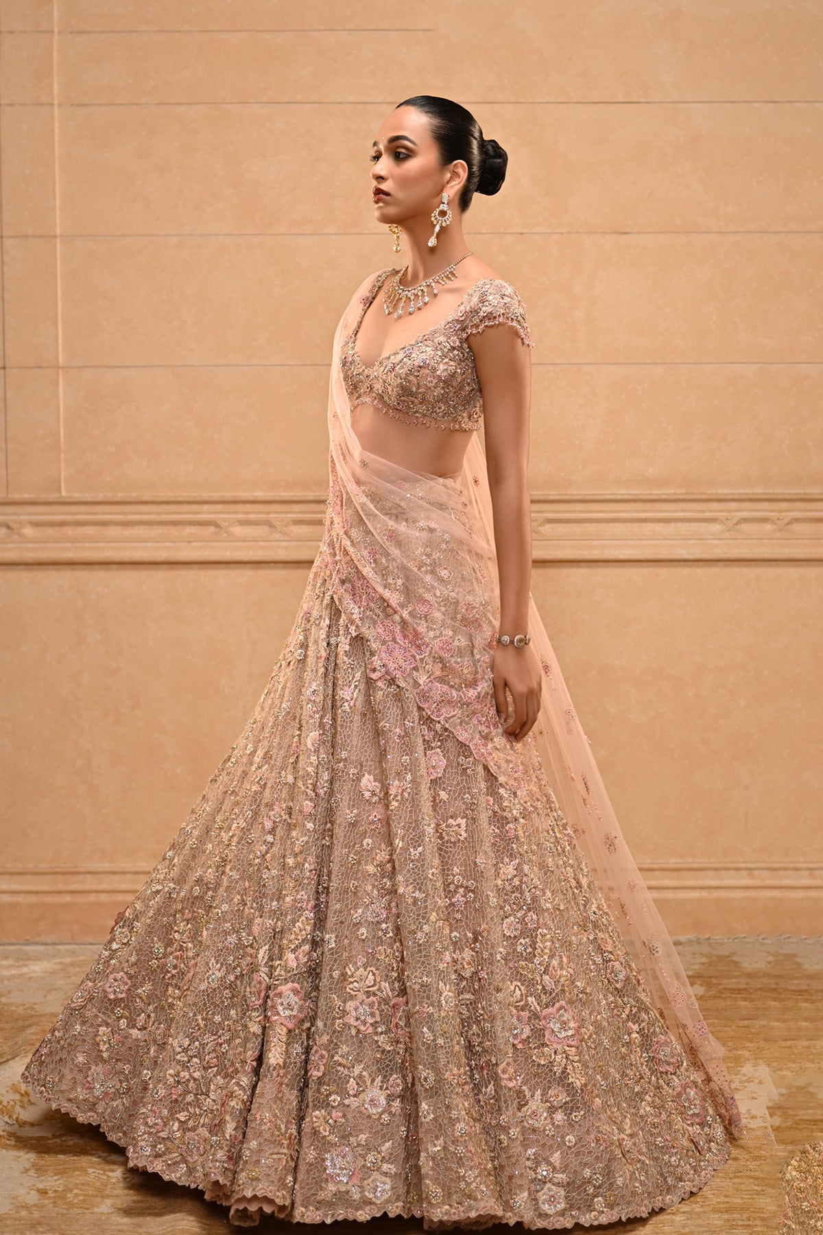 Rococo Floral Embroidered Lehenga
