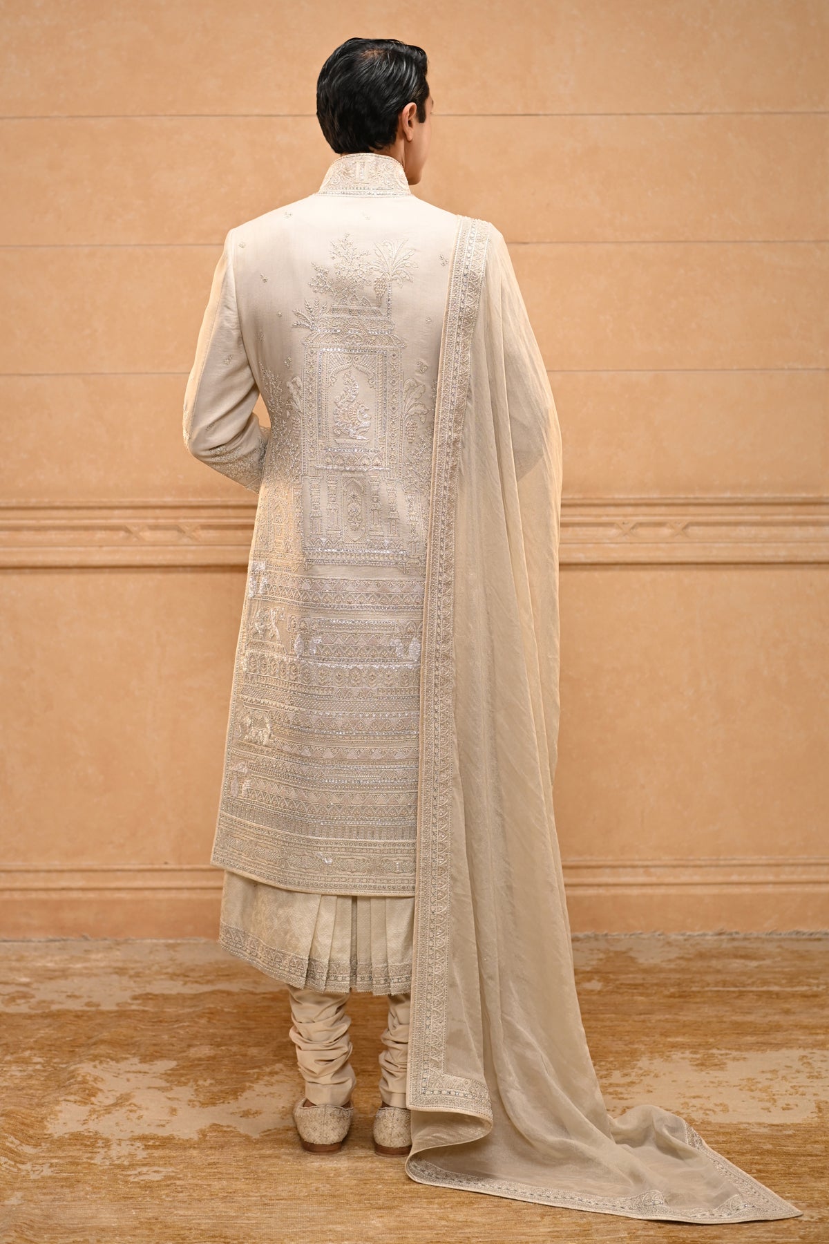 Temple Motif Sherwani Set
