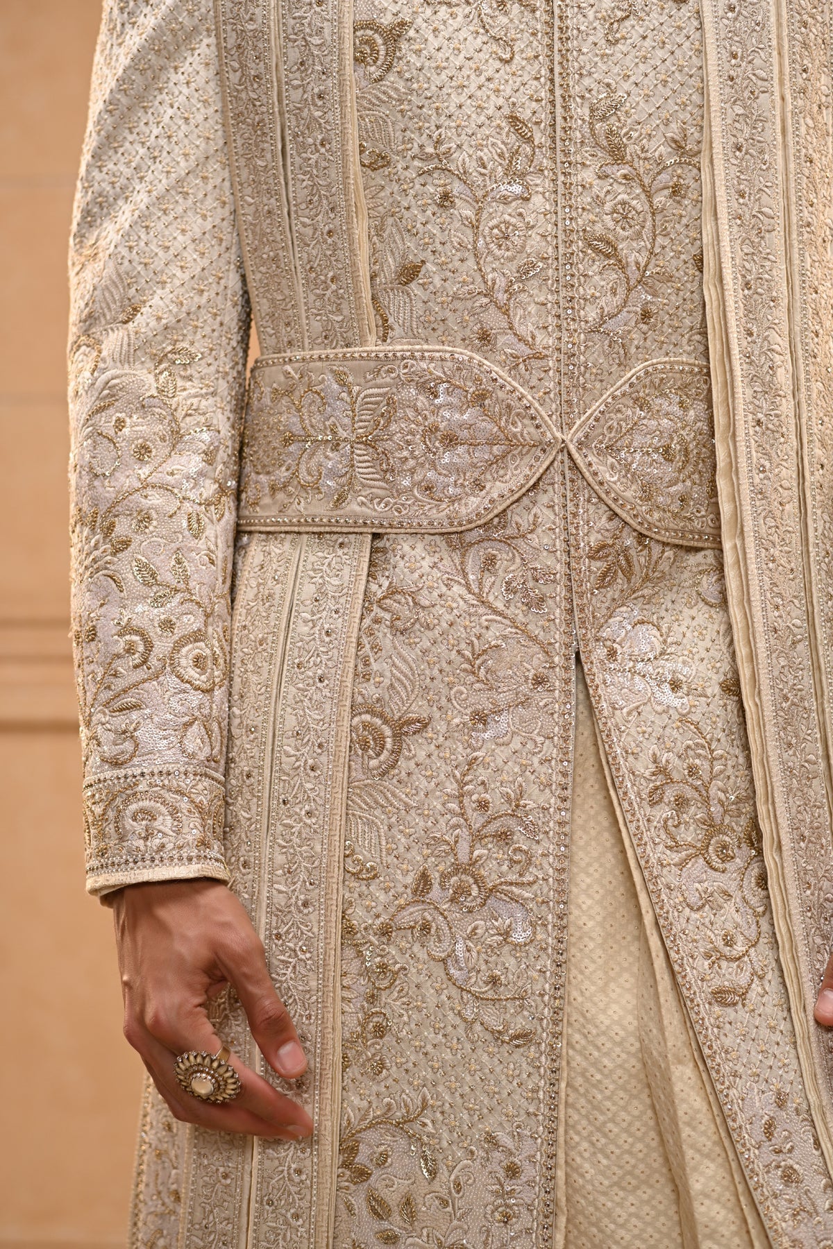 Classic Floral Sherwani Set