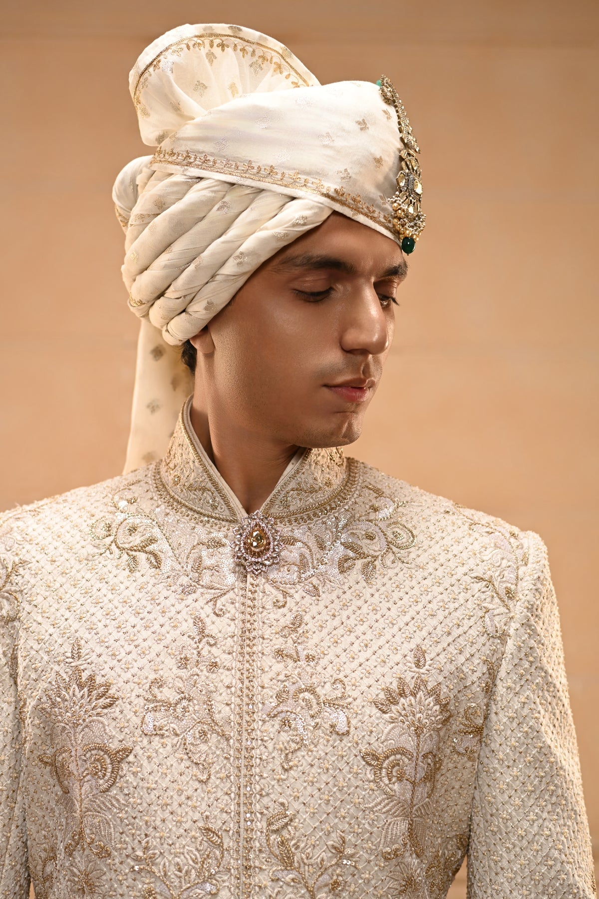 Classic Floral Sherwani Set