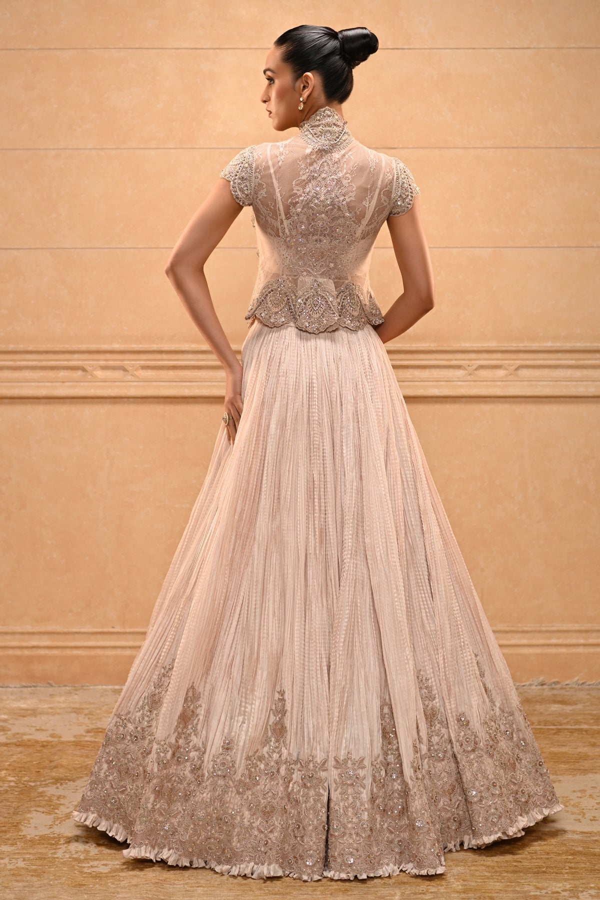 Embroidered Chanderi Lehenga Set