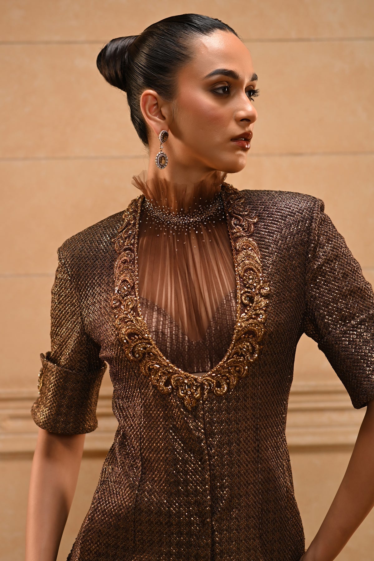 Embroidered Jacket Set