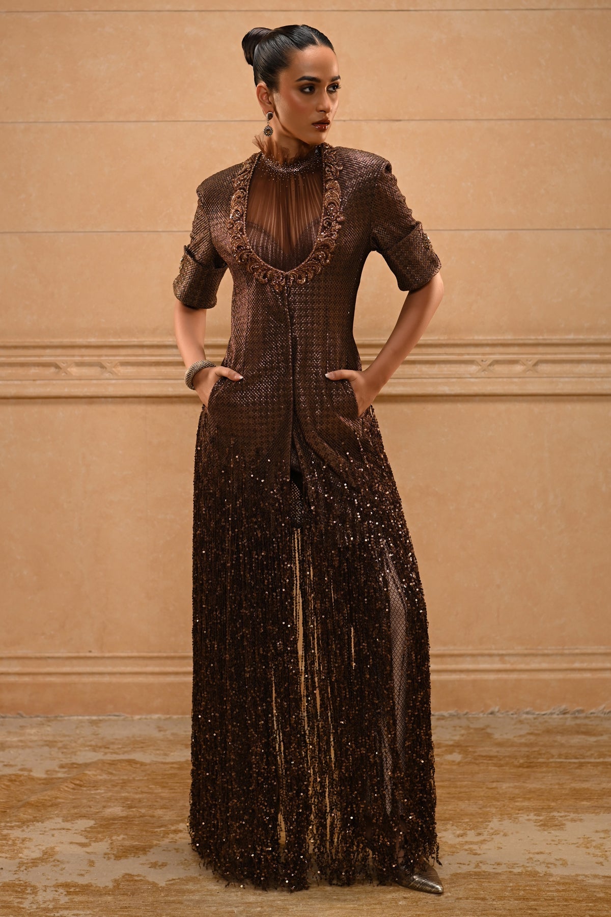 Embroidered Jacket Set