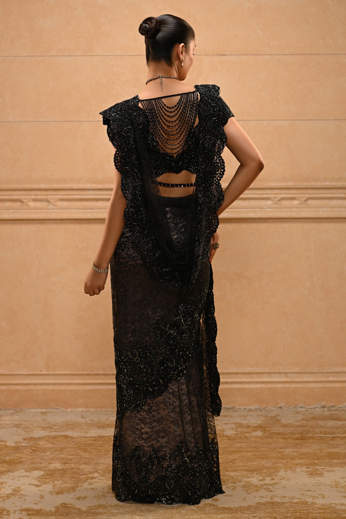 Embroidered Lace Saree