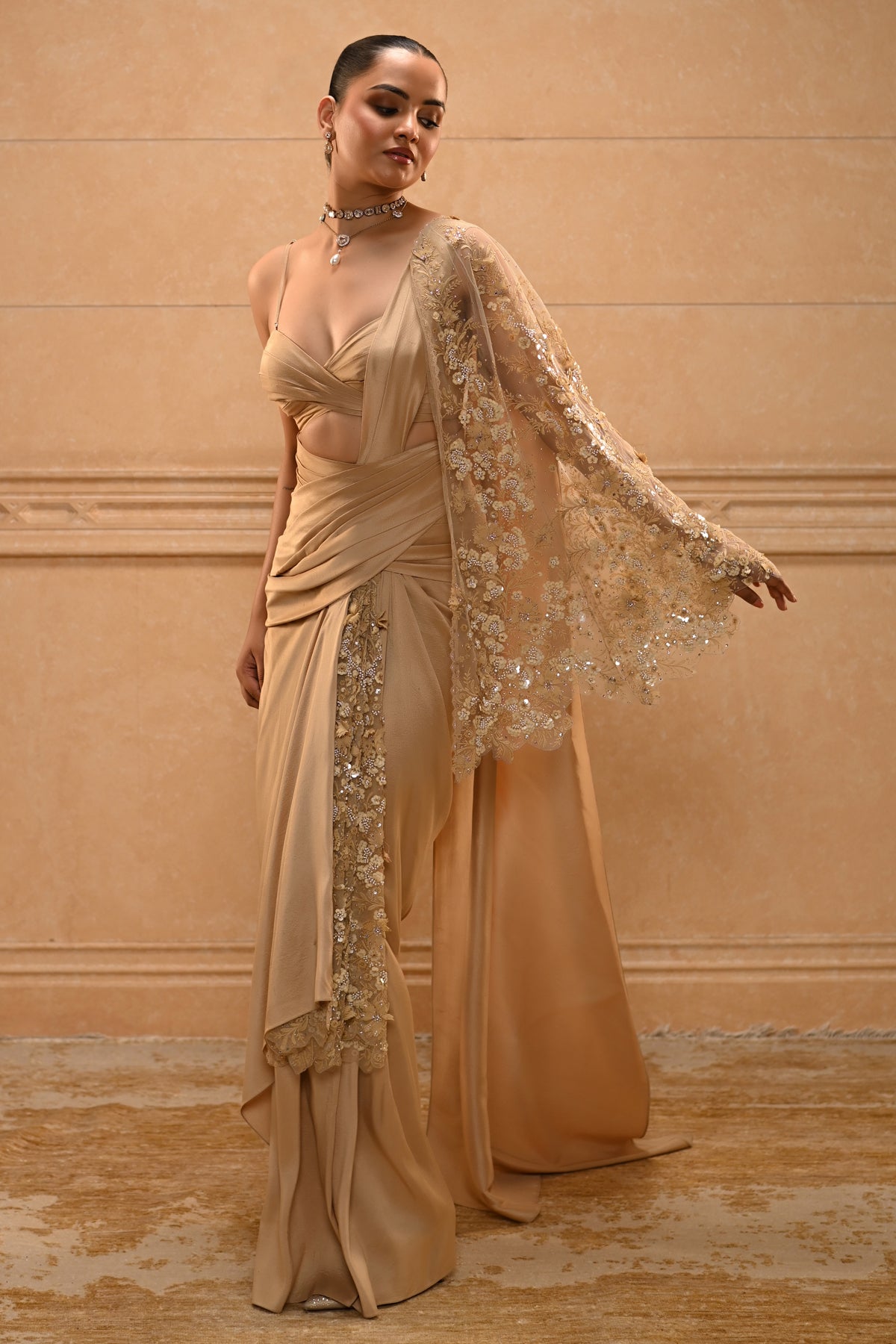 Embroidered Drape Saree