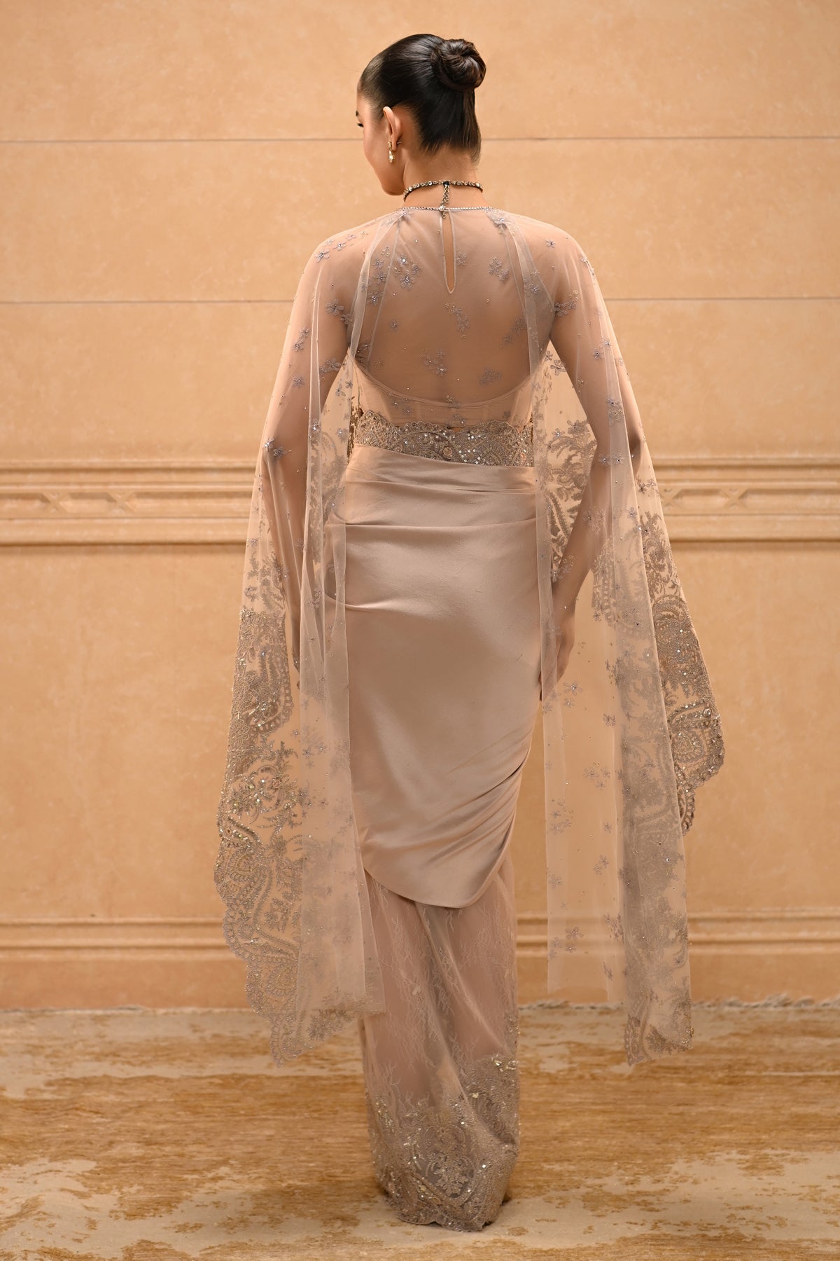 Embroidered Skirt Cape Set